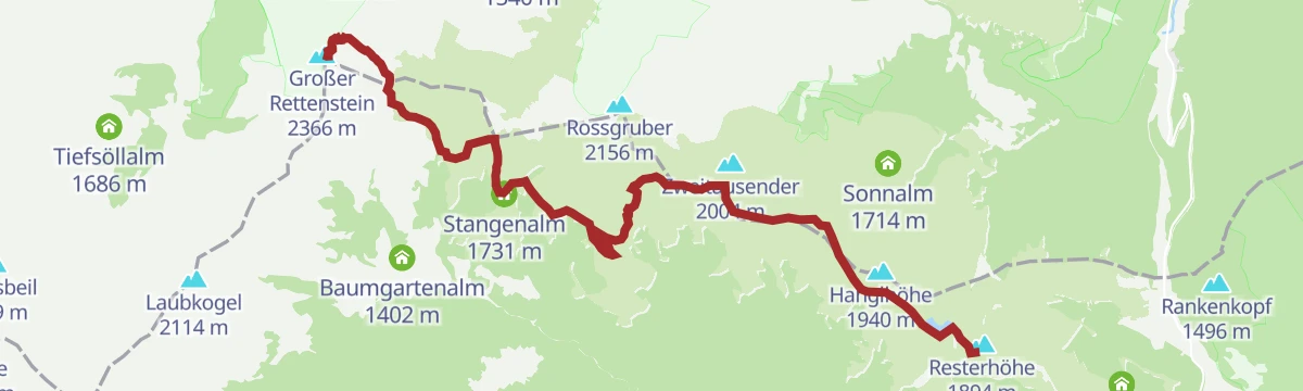 Route map: Mittersill: Großer Rettenstein
